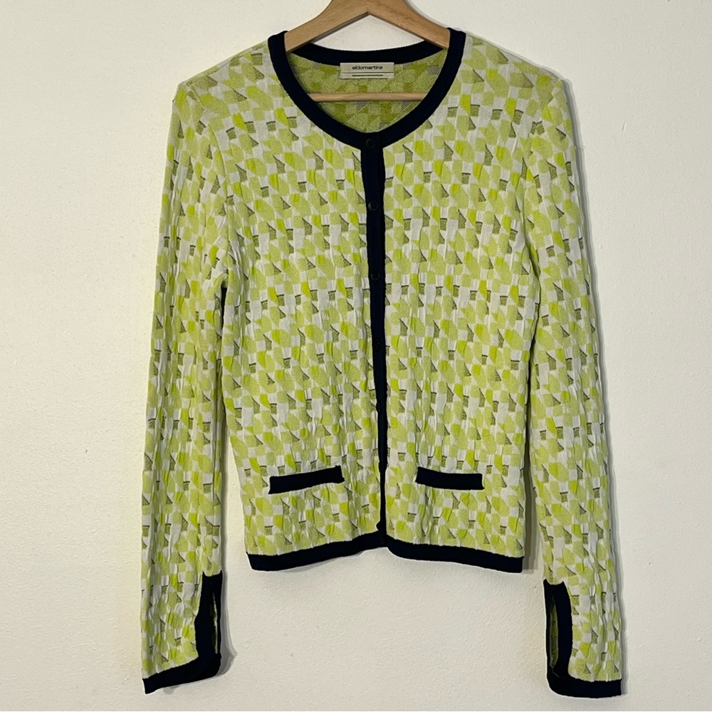 Aldo Martins Geometric Cardigan Viscose Blend Made in Barcelona Women’s Size 6